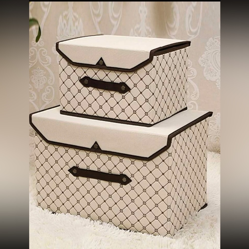 Unique Print Fabric Storage Box Set of 2
